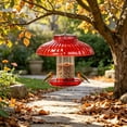 thumbnail image 5 of huayou Red Vertical Strip Bird Feeder Protective Cover, Curved Dome Hook Top, Decoration, for Outdoor Hummingbird Rain Snow Shield Accessory, 5 of 6
