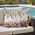 thumbnail image 4 of Fall Outdoor Waterproof Pillow Covers, Thanksgiving Pumpkins Weeping Maple Leaf Decorative Square Throw Pillowcase Sofa Cushion Sham for Patio/Couch/Chair, 24"x24" 2 Pack, 4 of 8