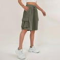 thumbnail image 5 of LWavelet Women's Side Drawstring Cargo Shorts Loose Fit Casual Summer Shorts for Outdoor Daily Army Green M, 5 of 7