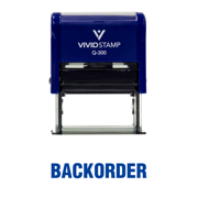 Vivid Stamp Backorder Self Inking Rubber Stamp (Blue Ink) - Large