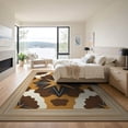 thumbnail image 3 of ODIKA 9'x12' Washable Area Rug Non-Shedding, Easy Care Boho Border Motif Southwestern Stripe Farmhouse Spotted Refined Structured for Master Suite, California King, Under Bed, 3 of 7