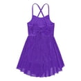 thumbnail image 5 of YEAHDOR Girls Spaghetti Chiffon Ballet Dance Dress Gymnastics Leotard Overlay Lyrical Ballerina Costume Purple 10, 5 of 5