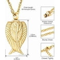 thumbnail image 2 of XIUDA Urn Necklace for Ashes, Wings Stainless Steel Cremation Jewelry Memorial Pendant Keepsake for Men -Gold, 2 of 6