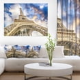 thumbnail image 1 of Dramatic Sky over Ground View of Paris Paris Eiffel Tower - Cityscape Canvas Print, 1 of 3