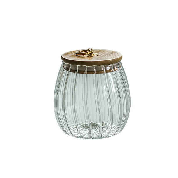 Frascos De Almacenamiento De Vidrio, Contenedor Transparente De Cristal, Varios Contenedores De Almacenamiento A Rayas, Cereales, Botella De Galletas, Decoración Del Hogar Advancent HA028494-01