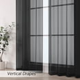 thumbnail image 3 of Chyhomenyc Black Sheer Curtains 54 Inches Long 2 Panels Set for Living Room, Light Filtering Solid Soft Airy Rod Pocket Window Treatments Voile Sheer Curtain Panels for Bedroom, Each 42" W x 54" L, 3 of 8