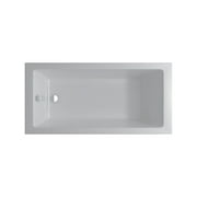 Fine Fixtures Drop In White Soaking small Bathtub, Fiberglass Acrylic Material, 60L x 30W x 19H - Brass Trip Lever Included