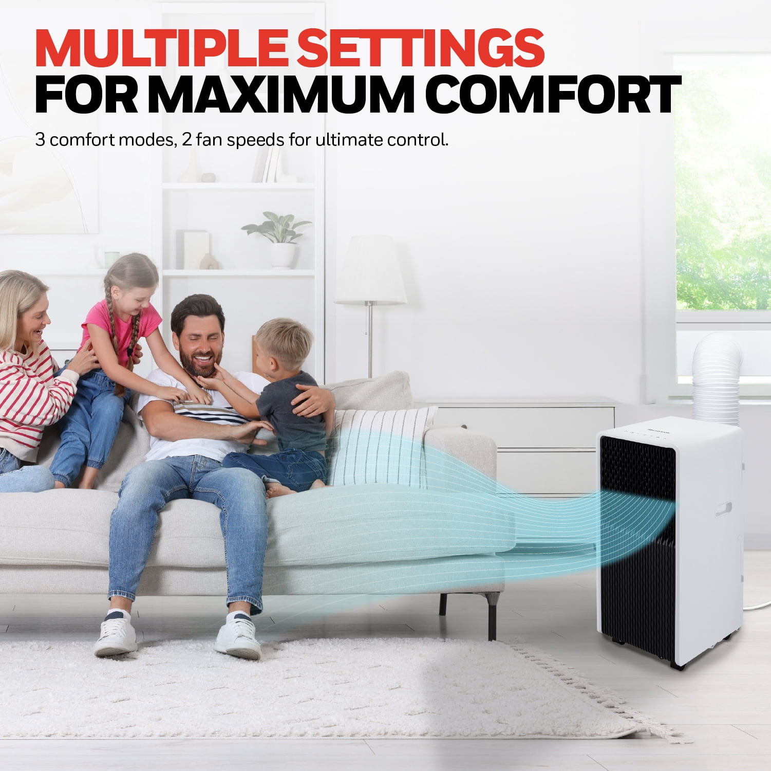 Honeywell 11,000 BTU Slim & Smart WiFi Portable AC with Fan, Dehumidifier, Alexa/Google Home Voice Control – Cools Up to 500 Sq. Ft., HX2CESVWG8 (8,000 BTU SACC)