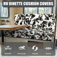 thumbnail image 4 of XYZCANDO Cow Print RV Dinette Cushions Comfortable RV Decor Washable Sofa Covers for 2 Cushion Couch Stretchable 2 Seat Sofa Cover Universal Loveseat Sofa Chair Cover Black, 4 of 7