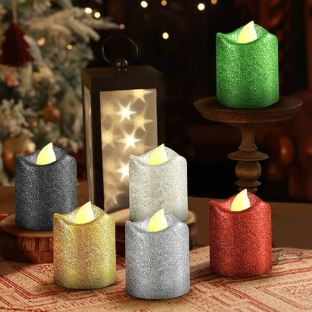 

IWRUHZY Candle Light Wedding Bar Decoration LED Powdered Small Candle Gold Wavy Mouth Candle
