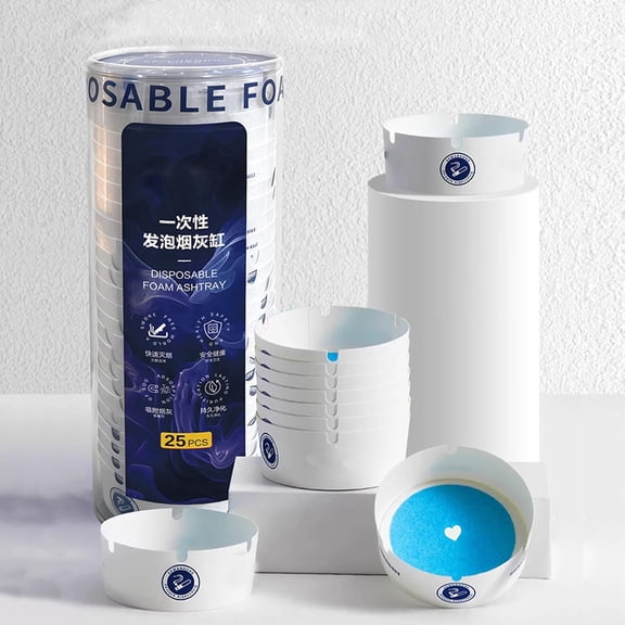 25 Pcs High-end Disposable Paper Ashtrays, Portable Smokeless Ashtray with Smoke-Removing Scented Ointment Sand, Applicable to Offices, Living Rooms, Bedrooms