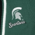 thumbnail image 4 of Women's Gameday Couture Green Michigan State Spartans One More Round Tri-Blend Striped Hooded Cardigan Sweater, 4 of 4