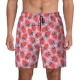 thumbnail image 3 of Uemuo Strawberry Pattern Mens Swim Trunks Quick Dry Board Shorts with Mesh Lining, Stretch Beach Shorts Quick Dry No-Chafing Board Shorts-Small, 3 of 9