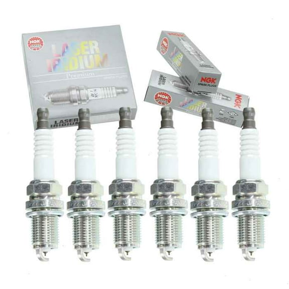 6 pc NGK Laser Iridium Spark Plugs compatible with Mitsubishi Galant 3.0L V6 2001-2003