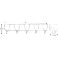 thumbnail image 2 of Gather Collection Five-Light Brushed Nickel Etched Glass Traditional Bath Vanity Light, 2 of 3