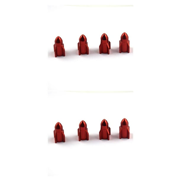 Tapas de vástago de válvula de neumático Scienceny 4 piezas color sólido Rojo