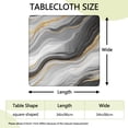 thumbnail image 2 of Gray White Marble Gold Wave Pattern Square Fitted Tablecloth with Elastic Edge,Square Table Cover,Washable Elastic Table Cover for Home Kitchen Party Decor 34"x34", 2 of 6