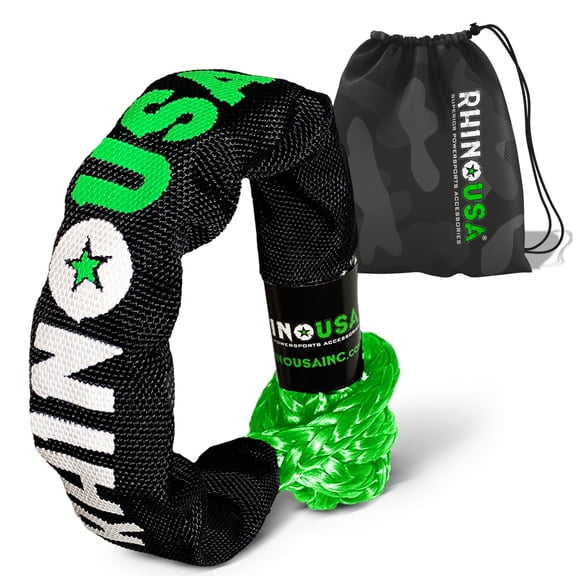 Rhino USA Synthetic Soft Shackle Rope (1-Pack) - 3/8 Inch x 22 Inch (31,400lb Min Break Strength) Offroad Soft Shackle Recovery Kit for Truck, UTV, ATV - Compatible With Jeep, Toyota, Ford & More!