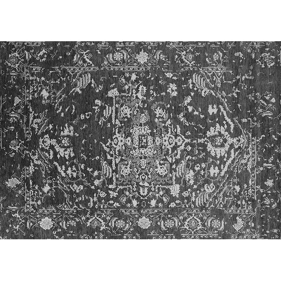 Ahgly Company Indoor Rectangle Oriental Gray Industrial Area Rugs, 6' x 9'