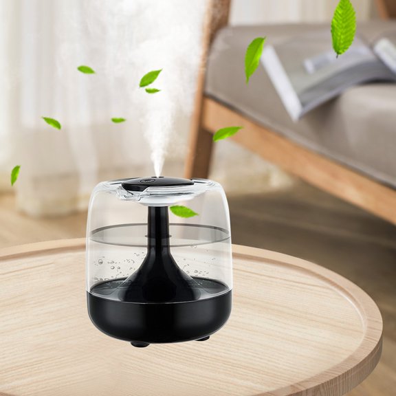 Oggfader Humidifiers for Bedroom Mini Humidifier Bedroom Small Household Large Spray Aromatherapy Machine Large USB Humidifier 650ml Black