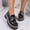 #0301-Black, variant on Xucatan Women's Patent Leather Pointed Toe Flats with Hollow Bow and Rhinestone Detail, Serrated Platform Loafers with Height Increase, Comfortable Slip On Shoes for Spring Summer Walking Gift