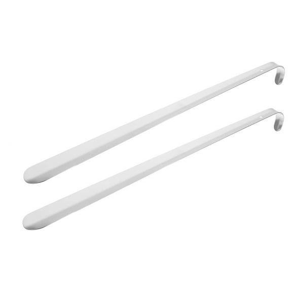 Uxcell 20in Shoe Horn, 2Pcs Metal Curved Handle Shoe Helper, Silver Tone