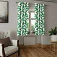 thumbnail image 2 of Ambesonne Leaf Grommet Curtain, Cartoon Flower in the Summer, 50" x 54", Hunter Green Eggplant, 2 of 6