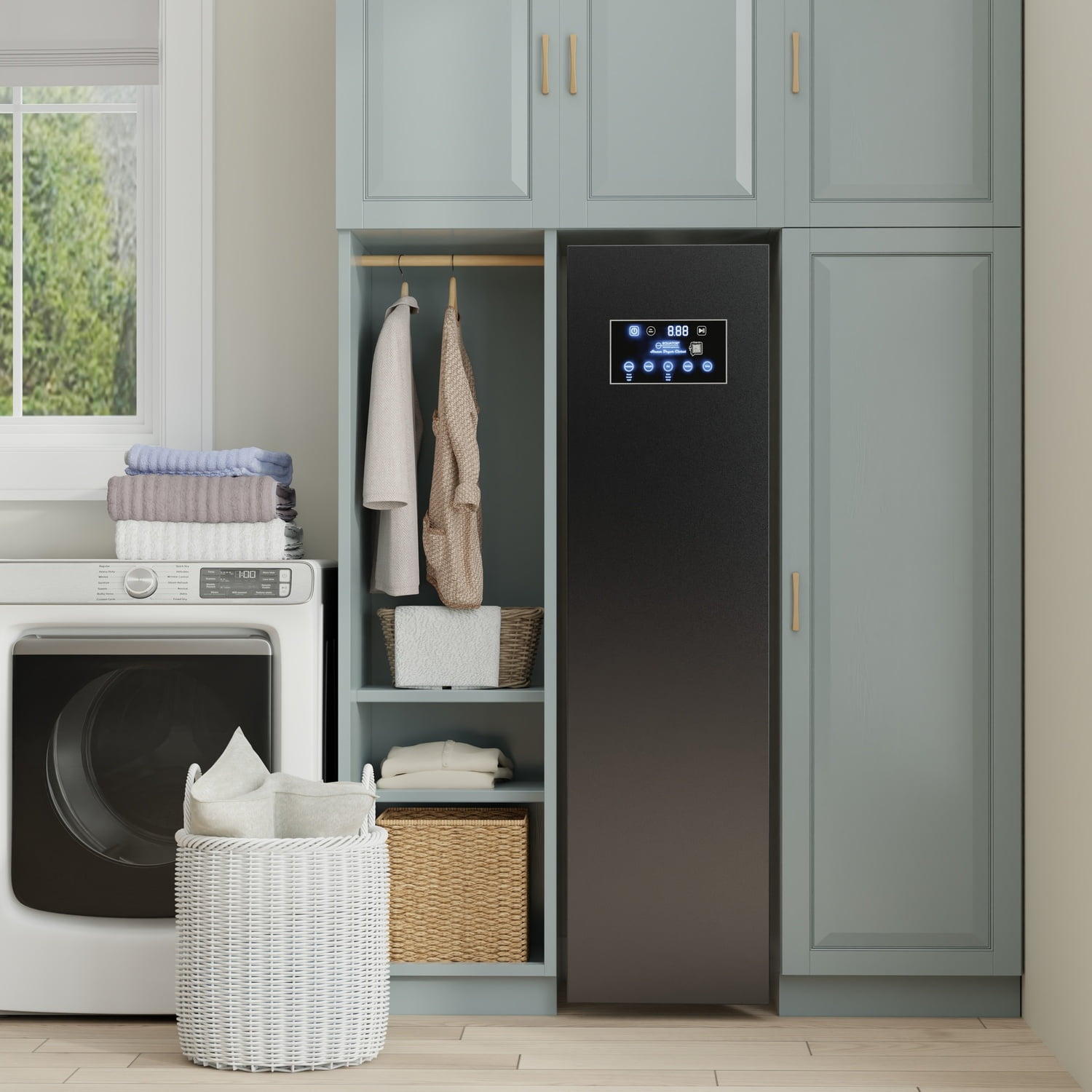 Equator Steam Dryer Closet REMOVE WRINKLES Sanitize Deodorize Refresh Slim110V
