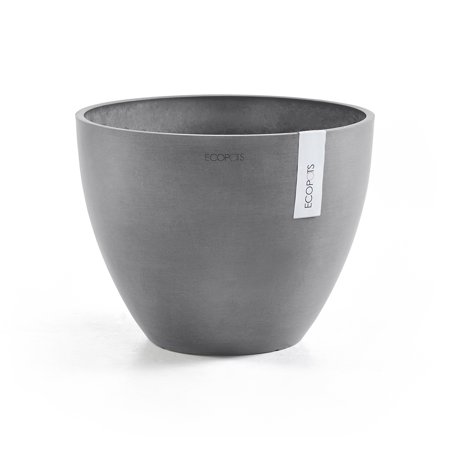 Ecopots Antwerp Indoor/Outdoor Modern Recycled Plastic Flower Pot Planter  Grey  12