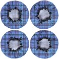 thumbnail image 2 of Shower Caps,Blue Checkerboard Checkered Pattern Waterproof Shower Cap for Women 4 Pieces,Double Reusable Hair Cover for Shower PEVA Elastic Stretch Hem, 2 of 7