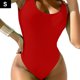 thumbnail image 3 of Yuarrent Mono de mujer, traje de baño para niñas, verano, baño de sol, natación, poliéster, sin espalda, sin mangas, ropa de baño para mujer Traje de baño Rojo S Yuarrent OD022125-04, 3 of 6