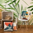 thumbnail image 5 of Mid Century Modern Pillow Covers Set of 4 18x18 Aesthetic Abstract Art linens Cotton Boho Decor Cute Plants Contemporary Pillows Accents Outdoor Farmhouse Sofa Couch Cases Decorations, 5 of 5