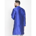 thumbnail image 4 of eloria Men's Traditional Royal Blue Thread Work Pathani Kurta, 4 of 7