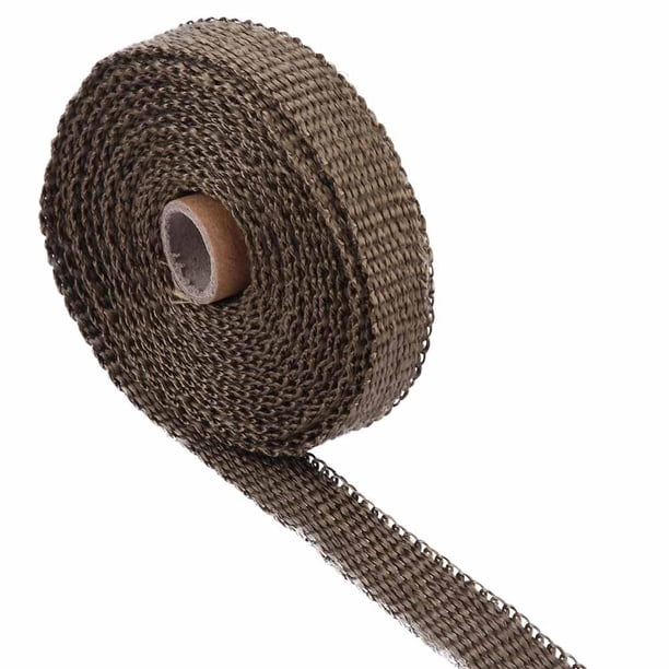 Envoltura de escape, cinta aislante de escape universal para coche de 5 m Envoltura de calor de escape profesional con bridas de acero inoxidable para envoltura de tubo de escape(marrón) Ecomeon no