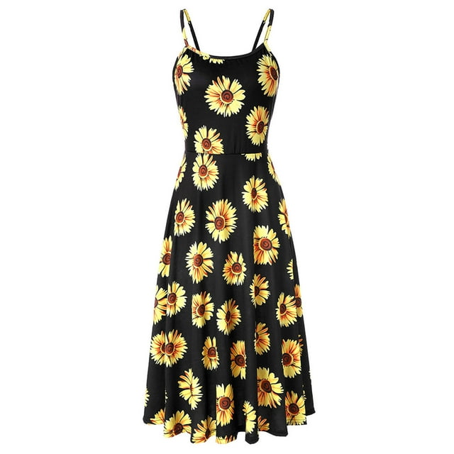 Leutsin Robe Maxi pour Femmes Aguichant à Imprimé Floral, Dos Nu, à Bretelles, Grande Taille, Sans Manches, Décontractée, Robes Maxi Grande Taille