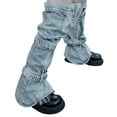 thumbnail image 5 of KelaJuan Women's Leg Warmers, Knee-Length Buckled Denim Leggings Stylish Jean Foot Socks for Lady, Blue, 5 of 8