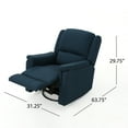 thumbnail image 4 of GDF Studio Pismo Contemporary Upholstered Swivel Gliding Recliner, Navy Blue Fabric, 4 of 15