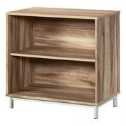 Pemberly Row Circle Engineered Wood 2-Shelf Bookcase in Kiln Acacia/Brown