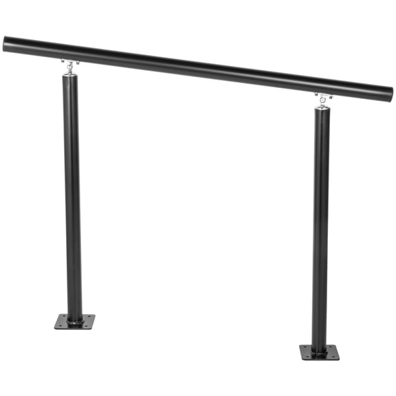 VEVOR Stair Railing Kit 4ft Length 2/3 Steps Aluminum Black Handrail 4ft Flexible Outdoor Deck Hand Rail