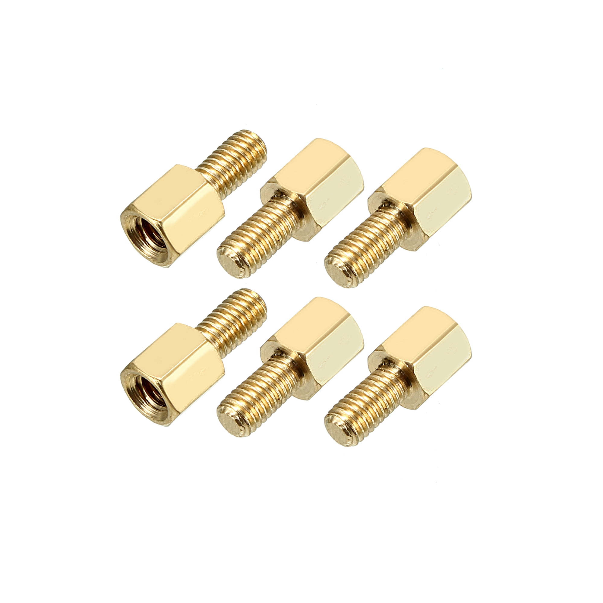 6pcs M3 5 6mm Female Male Thread Brass Hex Standoff Spacer Screws 6pcs-m3-5-6mm-female-male-thread-brass-hex-standoff-spacer-screws