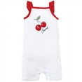 thumbnail image 2 of Hudson Baby Infant Girl Cotton Rompers 3pk, Cherries, 9-12 Months, 2 of 4
