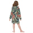 thumbnail image 7 of FORMRS Niños Bathrobe Unisex Hooded Robe Soft Plush Pajamas Sleepwear, Size 2-3T, Retro Christmas Poinsettia, 7 of 7