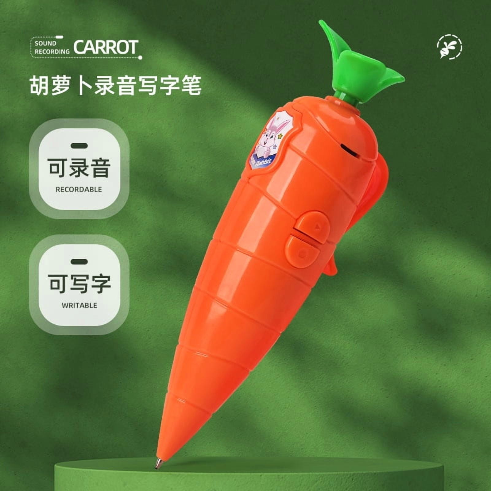 Cute carrot-shaped 60-second recording device (Zoo-topia Judy voice recorder) with playback and recording functions.