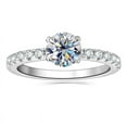 thumbnail image 4 of Oryn Jewelry 2 Ct Brilliant Round Cut Moissanite Ring – 14K White Gold Plated Band – Solitaire Engagement Ring with Accent – Simple Wedding Jewelry, 4 of 5