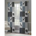 thumbnail image 4 of Abstract Vintage Plaid Sheer Curtains 96 Inch Long 2 Panels, Black Elk Bear Forest Farm Light Filtering Rod Pocket Semi Sheer Curtains, Sheer Voile Drapes for Living Room Bedroom, 52"x96", 4 of 5