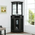 thumbnail image 2 of Gramercy Way Grey Corner Bar Unit with Two Glass Shelves, built-in Wine Rack and Lower Cabinet, 2 of 6