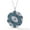 Rhodium on Silver, Clear & Turquoise CZ, variant on Evil Eye Luck Charm CZ Crystal 0.9" (23mm) Round Disc Pendant & Chain Necklace in .925 Sterling Silver