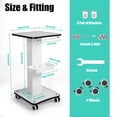 thumbnail image 2 of Movable Trolley Stand Beauty Equipment Machine Cart SPA Salon Cart + Push Handle White, 2 of 9