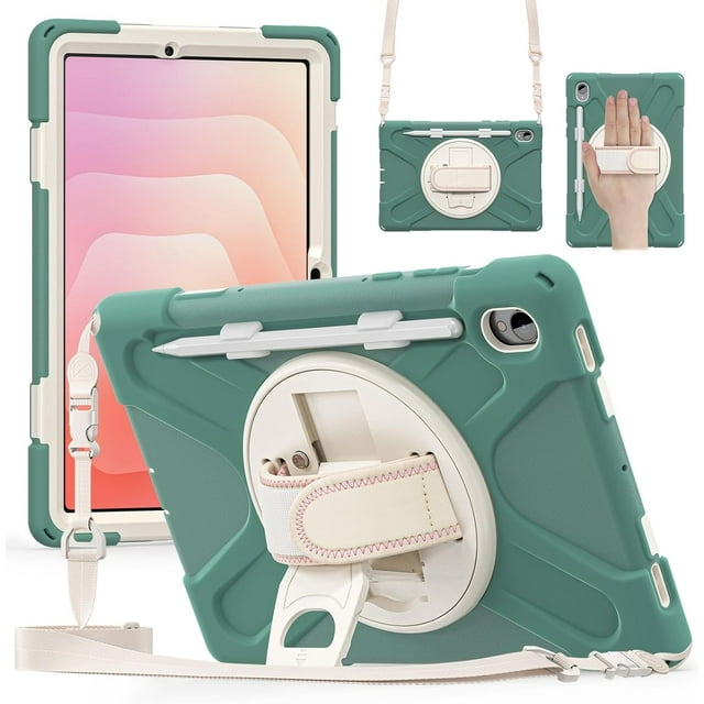 Funda para Samsung Galaxy Tab Tab S11 (11 pulgadas) 2025 SM-X730/SM-X736B, funda protectora a prueba de golpes para niños con soporte para lápices, correa de mano giratoria 360 y soporte, correa de