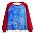 thumbnail image 3 of BLVB Womens Casual Long Sleeve Crewneck Sweatshirt Tie Dye Printed Loose Pullover Tops Shirts Fall Trendy Clothes 2023 Red A2, 3 of 3